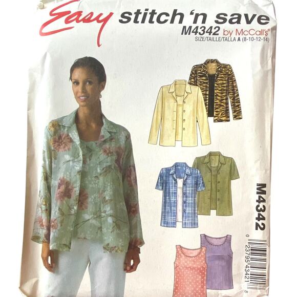 McCalls M4342 Pattern Top Miss 8-14 Uncut Vintage Layer Mature Capsule - Picture 2 of 7